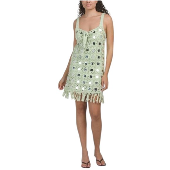 Toccin Dresses & Skirts - TOCCIN Brinkley Mirror Laced Up Mini Dress